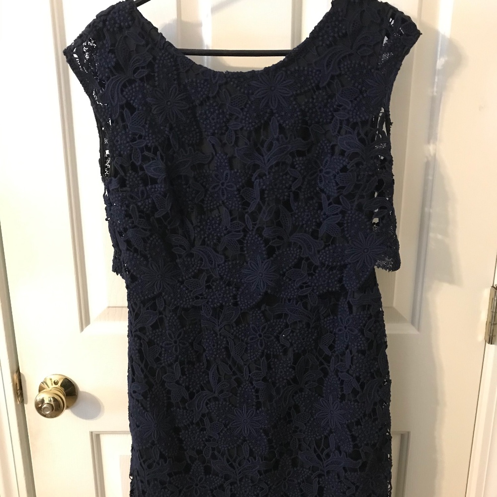 Navy Blue Lace Dress